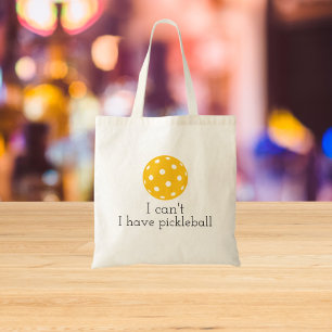 Bolsa Tote Costume não posso ter jogadores e fãs de picklebal