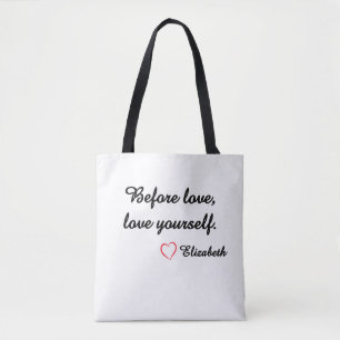 Bolsa Tote Cota de Autoamor Personalizada "Antes do Amor" Min
