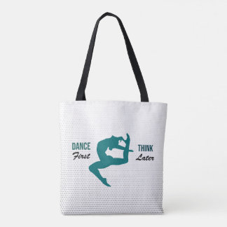 Bolsa Tote Cota de dança Branca Moderna, Preta e Teal