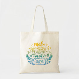 Bolsa Tote Cota de Paz de Gradiente Azul Amarelo para Esmagad