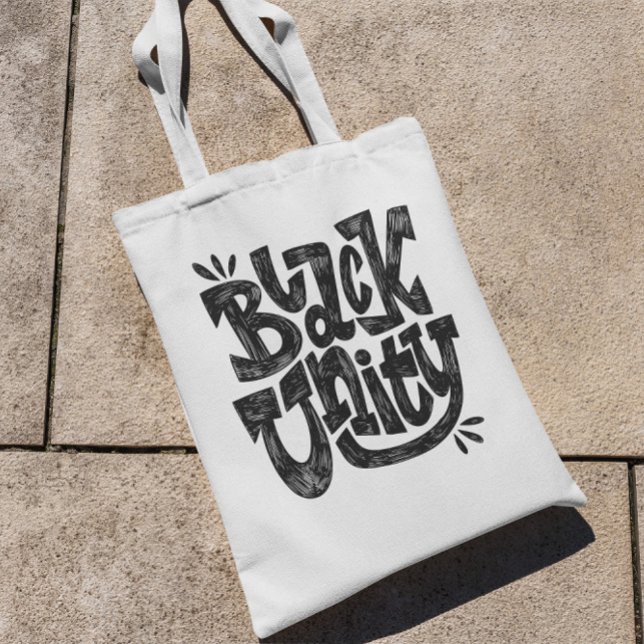 Bolsa Tote Cota de Unidade Negra (Criador carregado)