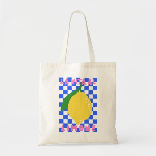 Bolsa Tote Cota de Verão com Lemon desenhada (Frente)