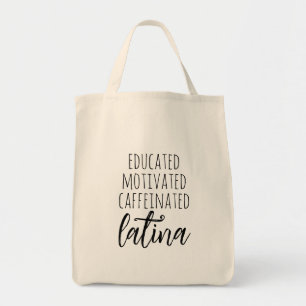 Bolsa Tote Cotação Latina Motivada Educada