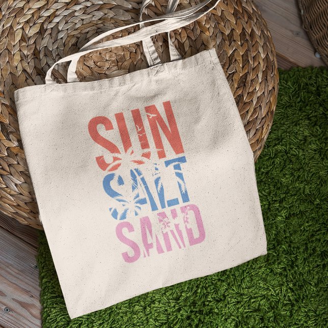 Bolsa Tote Cotação Sun Sand Summer Beach (Criador carregado)