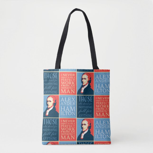 Bolsa Tote Cotações de Alexander Hamilton (Frente)