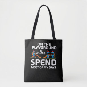 Bolsa Tote Cotações Engraçadas no Playground - Crianças, 