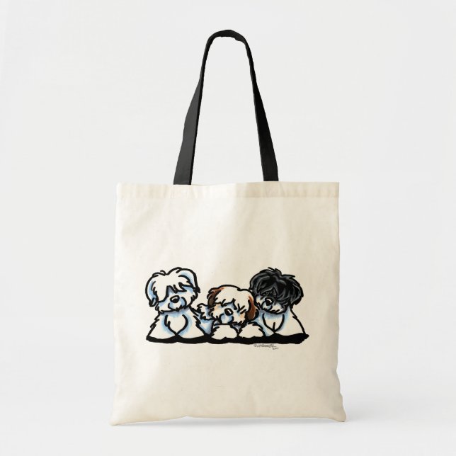 Bolsa Tote Coton De Tulear Trio (Frente)