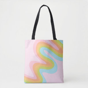 Bolsa Tote Cotovelo-arco-íris pastel