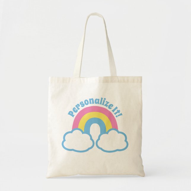 Bolsa Tote Cotovelo Retro Cujo Arco-Íris (Frente)