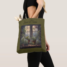 Bolsa Tote Cottagecore escuro plantas venenosas e sapos 