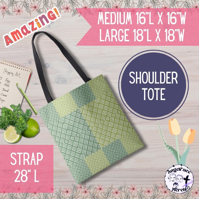 Bolsa Tote Country Quilt Green (Shop in style or hang out with friends with these cute duo-toned green bags!)
