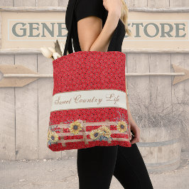 Bolsa Tote Country Sunflower em Bandana Impressão Personaliza
