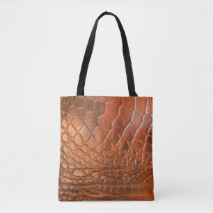 Bolsa Tote Couro castanho com um padrão na forma de escória