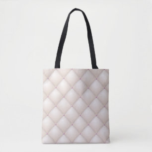 Bolsa Tote Couro creme, textura estofada.