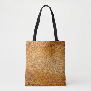 Bolsa Tote Couro Marrom: Fechamento Detalhado da Textura