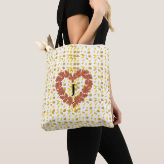 Bolsa Tote Couronne d'automne sur son lit de feuilles