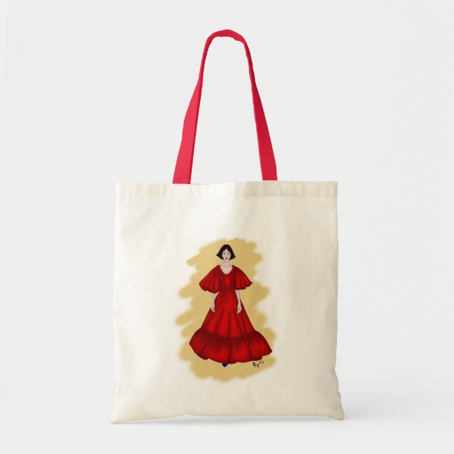 Bolsa Tote Couture Vermelho Fluido com Vibrações Artísticas A (Frente)