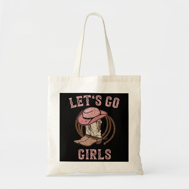 Bolsa Tote Cowboy Hat Boots Vamos Ir Raparigas Ocidentais (Frente)