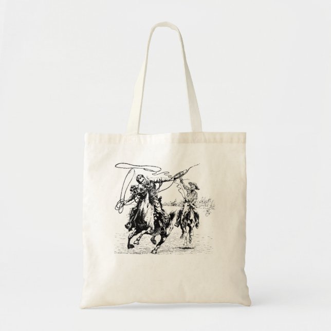 Bolsa Tote Cowboy Rodeo Cow Horse Yeehaw Novelage Retr (Frente)