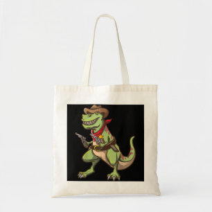 Bolsa Tote Cowboy T Rex Dinossaur Crianças Selvagens do Oeste