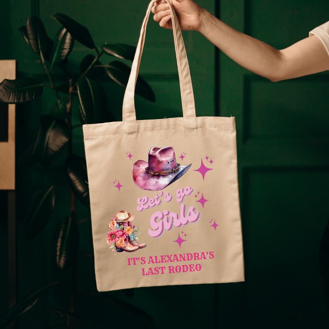 Bolsa Tote Cowgirl Rosa Nashville Vamos Go Girls Bachelorette (Criador carregado)