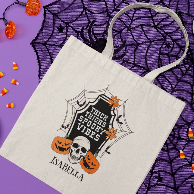 Bolsa Tote Coxas grossas Víblias fantasmas Halloween personal (Criador carregado)