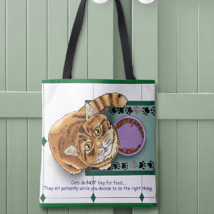 Bolsa Tote Cozinha de Comida Laranja Tabby