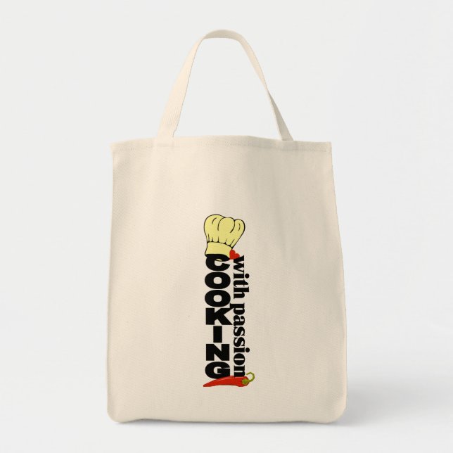 Bolsa Tote Cozinhar com saco de paixão (Frente)