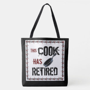 Bolsa Tote Cozinheiro Aposentado (preto e branco)