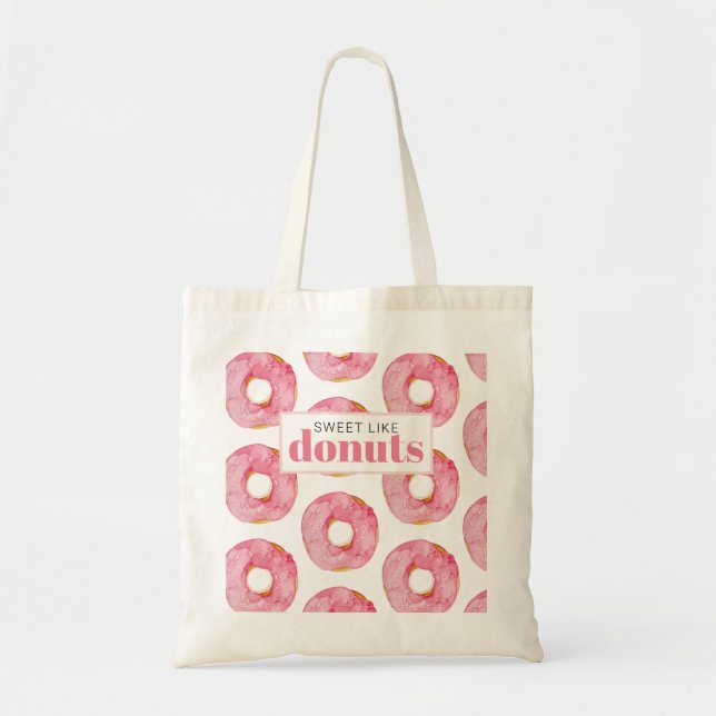 Bolsa Tote Cozinheiro Cor de Água Rosa Moderna, Doce Como Cot (Frente)