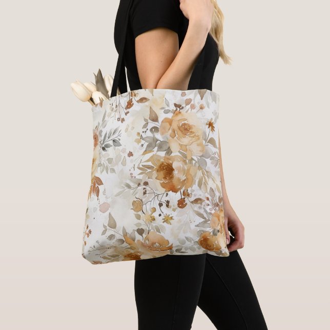 Bolsa Tote Cozy Autumn Floral Impressão (Close Up)