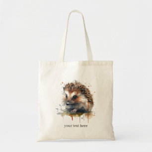 Bolsa Tote Cozy Critter: Hedgehog em Watercolor, personalizad