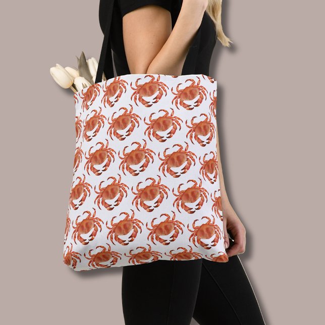 Bolsa Tote Crab Crustacean Seaside Patterno (Brown crab coastal crustacean tote bag)