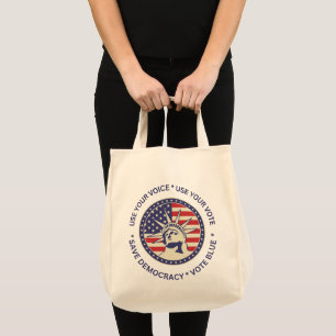 Bolsa Tote Crachá de Liberdade Use Seu Voto