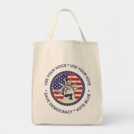 Bolsa Tote Crachá de Liberdade Use Seu Voto