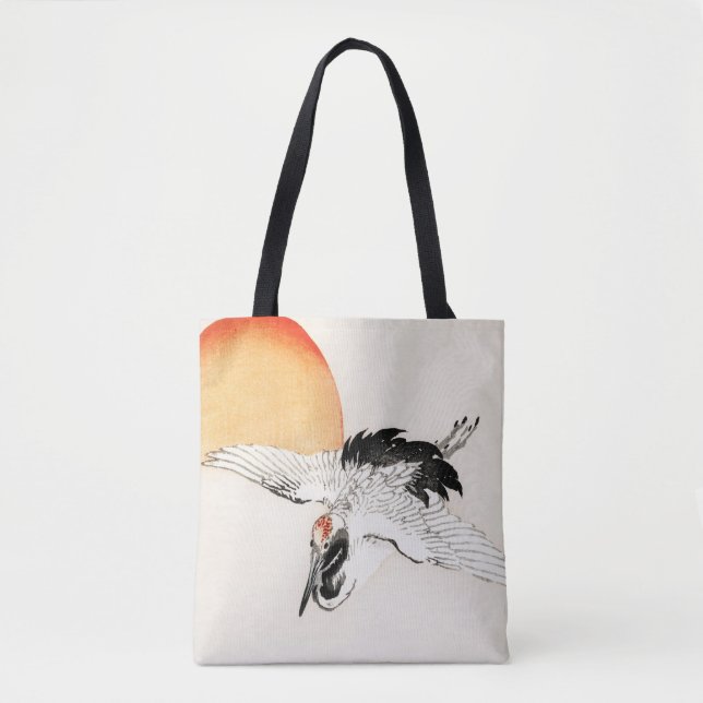 Bolsa Tote Crane voadora de Kōno Bairei (Frente)
