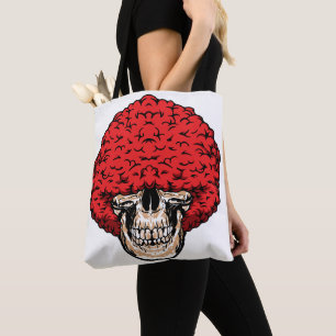 Bolsa Tote Cranio Afro: Abundante Cabelo Ruivo Encrespado