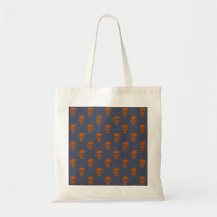 Bolsa Tote Crânio anatômico Grungy Polkadots Azul laranja