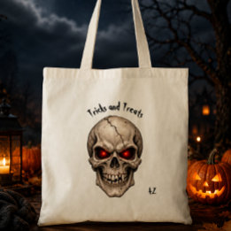 Bolsa Tote Crânio Assustador com Olhos Brilhantes Personaliza