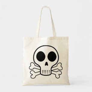 Bolsa Tote crânio assustador sobre fundo negro