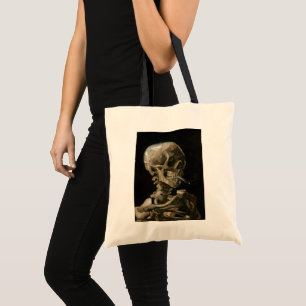 Bolsa Tote Crânio com cigarro queimado Vincent van Gogh Art