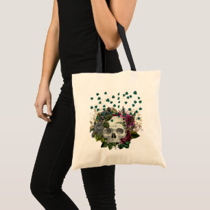 Bolsa Tote Crânio de Shamrock Floral