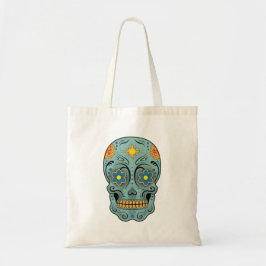 Bolsa Tote Crânio do açúcar (dia do morto) (azul)