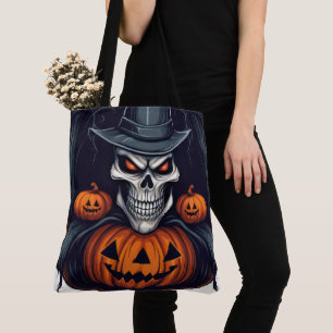 Bolsa Tote Crânio e Jack-o-lanternas