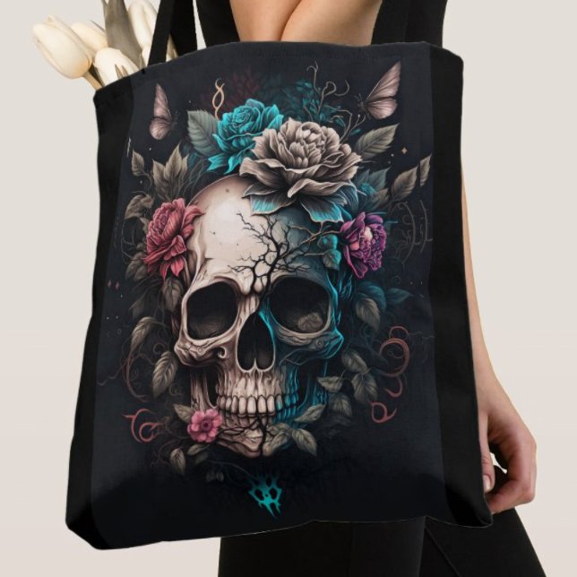 Bolsa Tote Crânio Floral (Criador carregado)