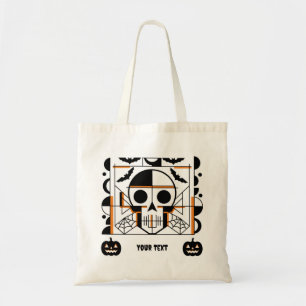 Bolsa Tote Crânio, morcegos, teias de aranha ao estilo do Dia