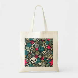Bolsa Tote Crânio nas flores