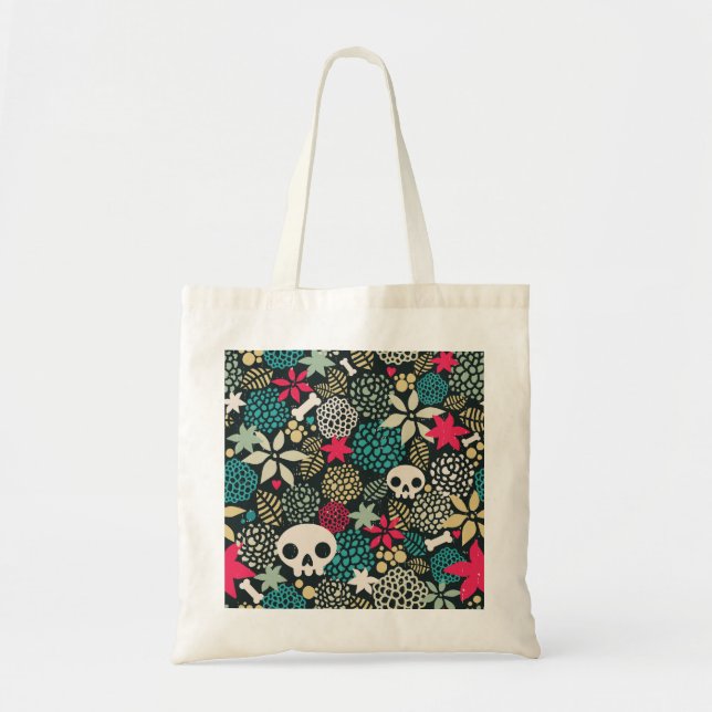 Bolsa Tote Crânio nas flores (Frente)