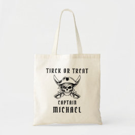 Bolsa Tote Crânio Pirata Doces ou Travessuras Feliz Halloween