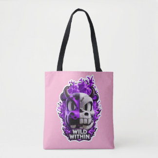 💀💜 Bolsa Tote Crânio Roxo Selvagem por Dentro 🔥